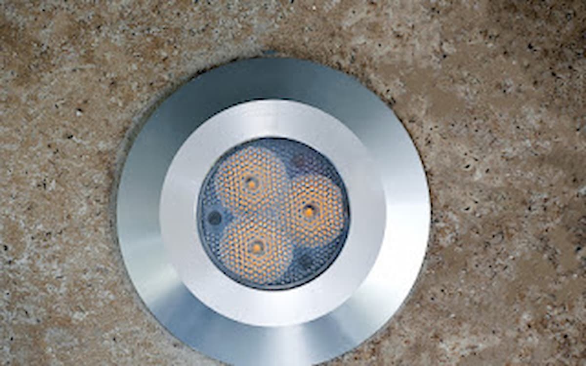 Directional spotlight uplighting on tree by Luna Vista Exterior Lighting